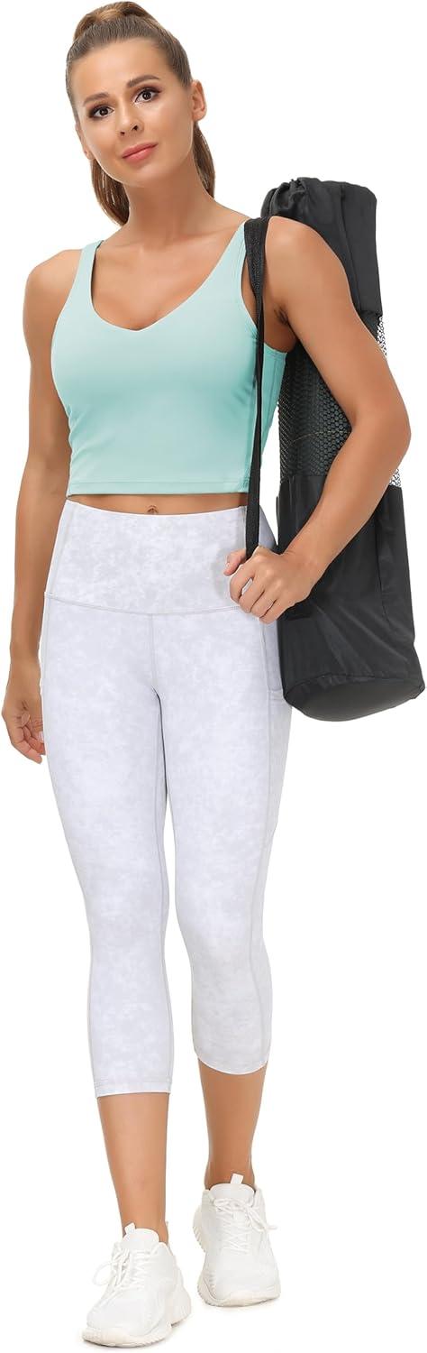 imageTHE GYM PEOPLE Womens Sports Bra Longline Wirefree Padded with Medium SupportLight Blue
