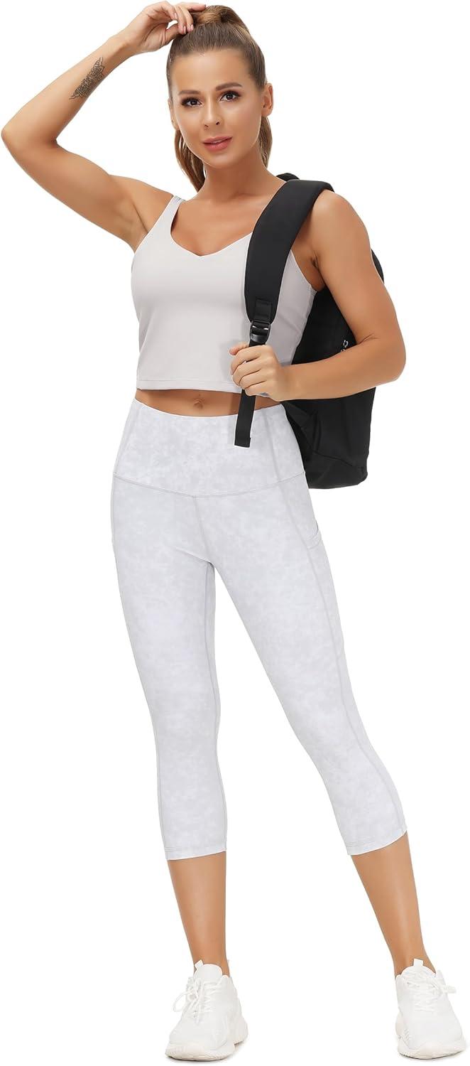 imageTHE GYM PEOPLE Womens Sports Bra Longline Wirefree Padded with Medium SupportLight Grey