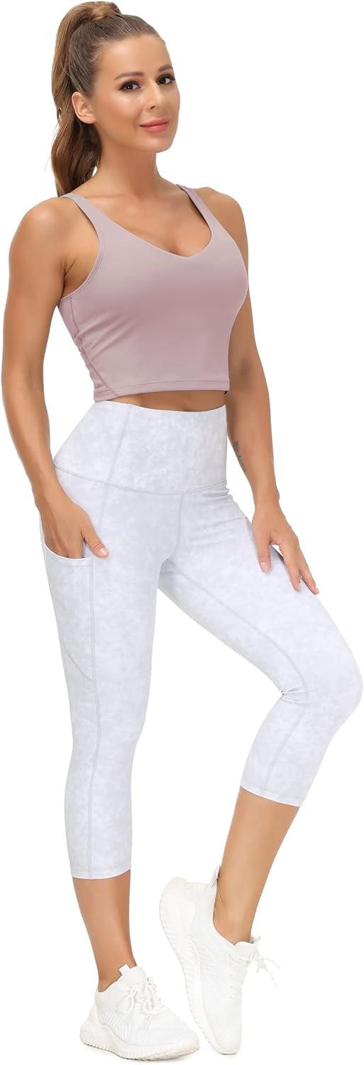 imageTHE GYM PEOPLE Womens Sports Bra Longline Wirefree Padded with Medium SupportLight Purple