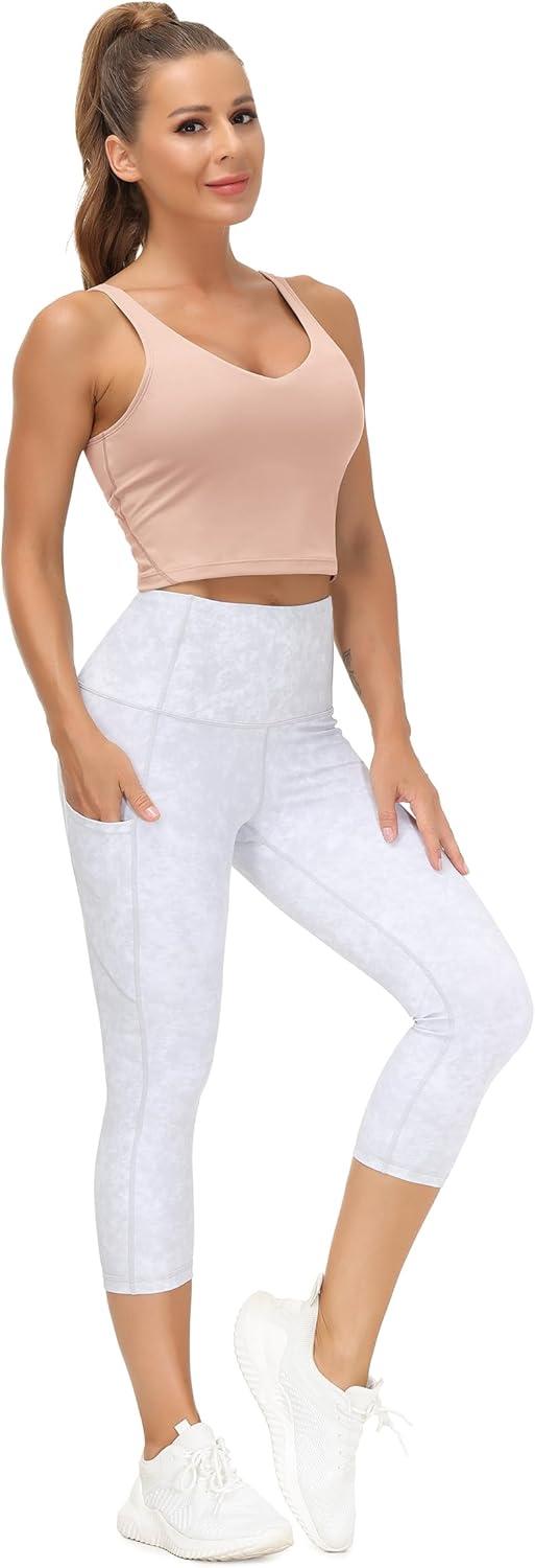 imageTHE GYM PEOPLE Womens Sports Bra Longline Wirefree Padded with Medium SupportSoft Pink