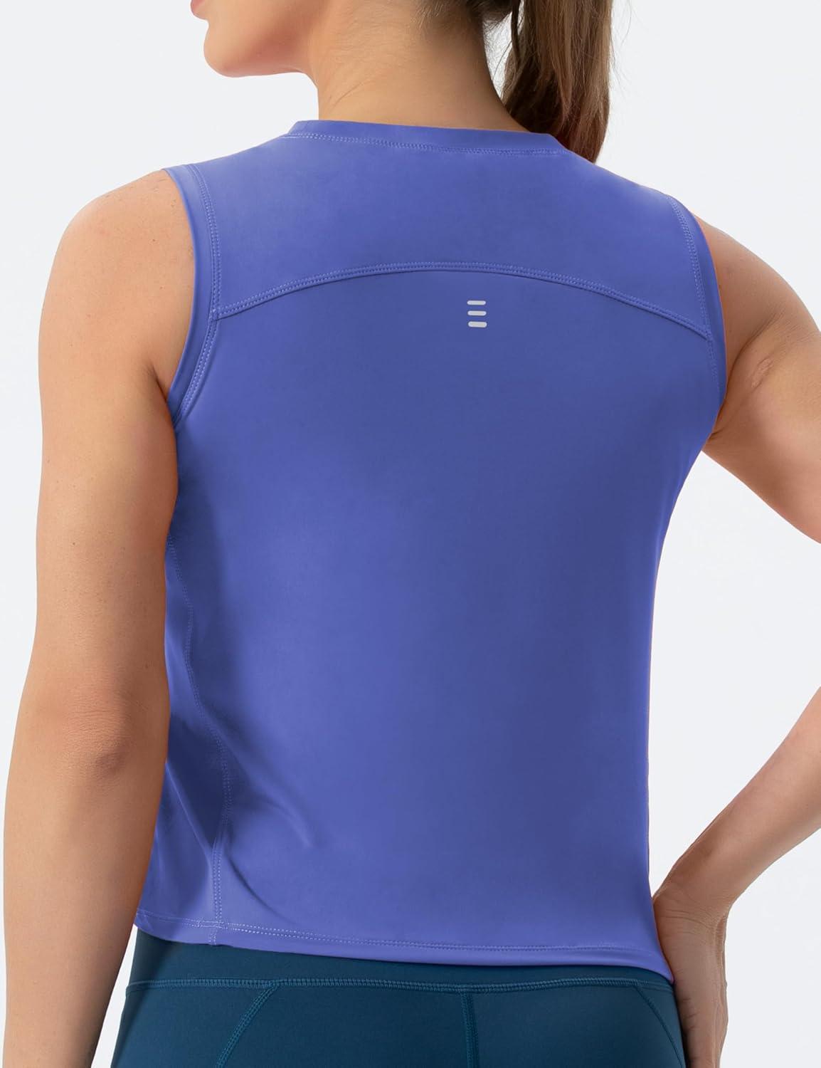 imageTHE GYM PEOPLE Womens Workout Tops in Ice Silk Quick Dry SleevelessBright Purple