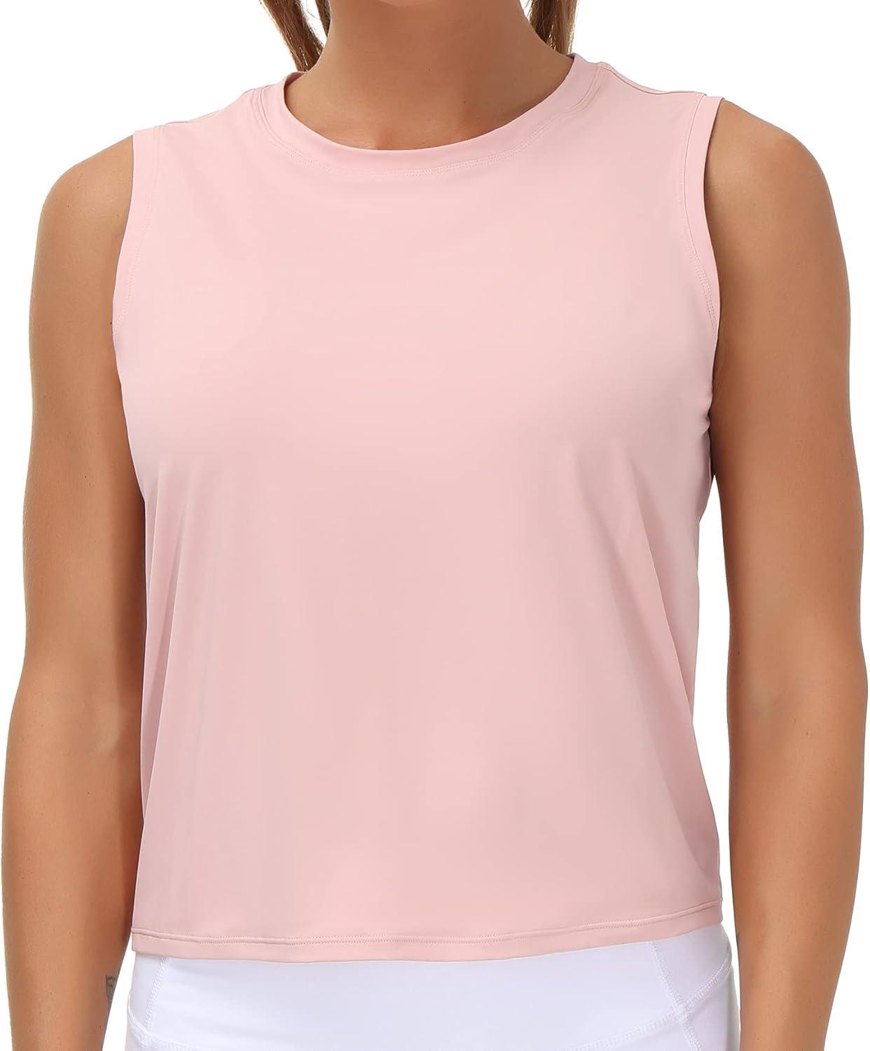 imageTHE GYM PEOPLE Womens Workout Tops in Ice Silk Quick Dry SleevelessPink
