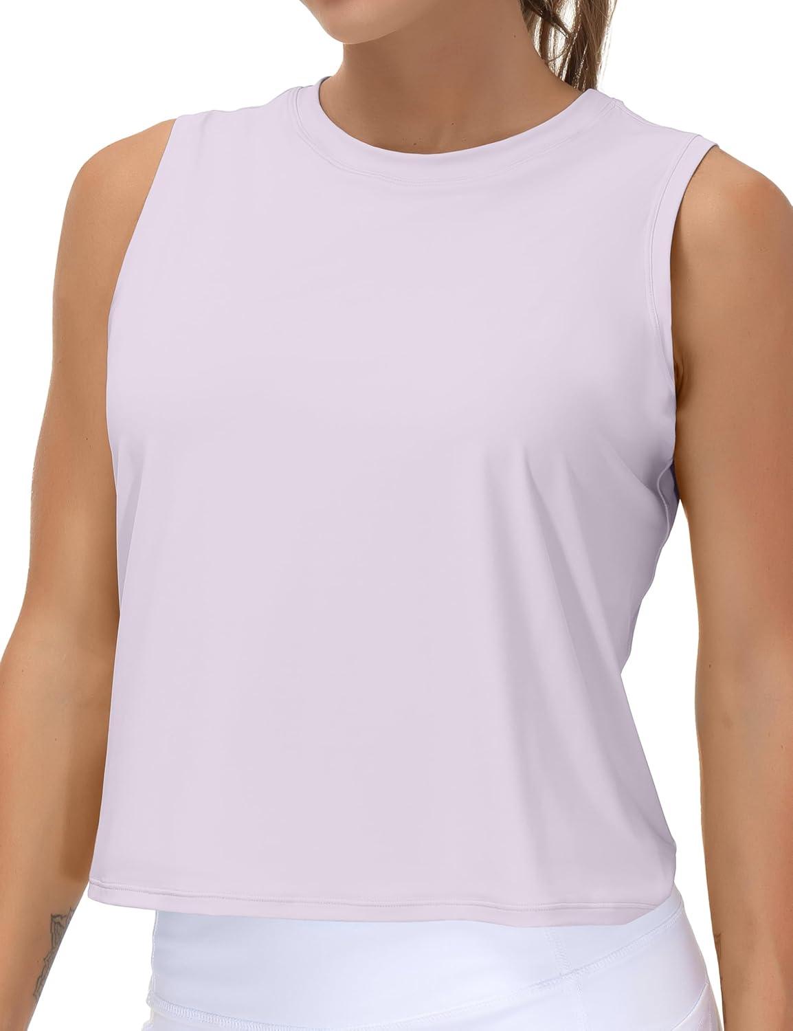 imageTHE GYM PEOPLE Womens Workout Tops in Ice Silk Quick Dry SleevelessPink Purple