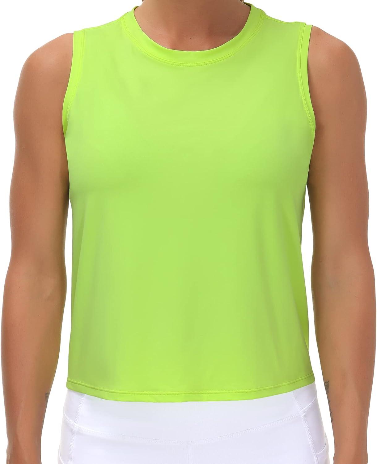 imageTHE GYM PEOPLE Womens Workout Tops in Ice Silk Quick Dry SleevelessYellow