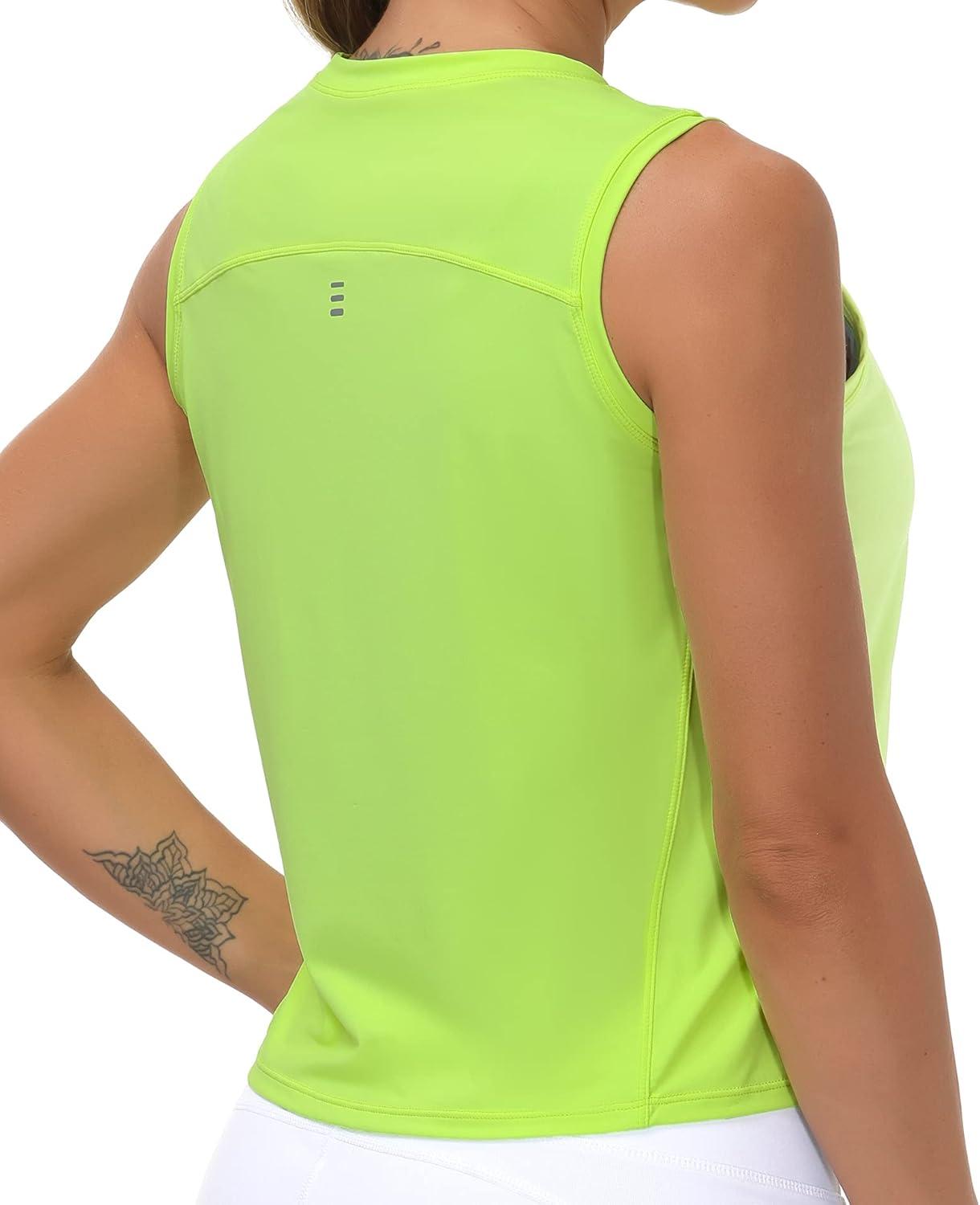 imageTHE GYM PEOPLE Womens Workout Tops in Ice Silk Quick Dry SleevelessYellow