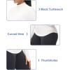 imageTHE GYM PEOPLE Fleece Mock Turtleneck Pullover Base Layer Shirts Long Sleeve Workout Tops with Thumb HoleBeige