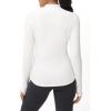 imageTHE GYM PEOPLE Fleece Mock Turtleneck Pullover Base Layer Shirts Long Sleeve Workout Tops with Thumb HoleBeige