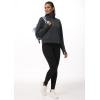imageTHE GYM PEOPLE Womens Half Zip Pullover Fleece Stand Collar Crop Sweatshirt with Pockets Thumb HoleDark Grey