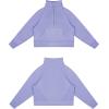 imageTHE GYM PEOPLE Womens Half Zip Pullover Fleece Stand Collar Crop Sweatshirt with Pockets Thumb HoleLavender Purple
