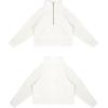 imageTHE GYM PEOPLE Womens Half Zip Pullover Fleece Stand Collar Crop Sweatshirt with Pockets Thumb HoleOffwhite