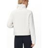 imageTHE GYM PEOPLE Womens Half Zip Pullover Fleece Stand Collar Crop Sweatshirt with Pockets Thumb HoleOffwhite