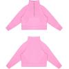 imageTHE GYM PEOPLE Womens Half Zip Pullover Fleece Stand Collar Crop Sweatshirt with Pockets Thumb HolePink
