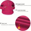 imageTHE GYM PEOPLE Womens Half Zip Pullover Fleece Stand Collar Crop Sweatshirt with Pockets Thumb HolePitaya Red
