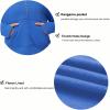 imageTHE GYM PEOPLE Womens Half Zip Pullover Fleece Stand Collar Crop Sweatshirt with Pockets Thumb HoleSea Blue