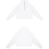 imageTHE GYM PEOPLE Womens Half Zip Pullover Fleece Stand Collar Crop Sweatshirt with Pockets Thumb HoleWhite