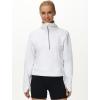 imageTHE GYM PEOPLE Womens Half Zip Pullover Fleece Stand Collar Crop Sweatshirt with Pockets Thumb HoleWhite