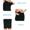 imageTHE GYM PEOPLE Womens High Waist Tummy Control Pencil Skirts Stretchy Bodycon Midi Skirt Below Knee with Back SlitBlack