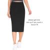 imageTHE GYM PEOPLE Womens High Waist Tummy Control Pencil Skirts Stretchy Bodycon Midi Skirt Below Knee with Back SlitBlack
