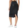imageTHE GYM PEOPLE Womens High Waist Tummy Control Pencil Skirts Stretchy Bodycon Midi Skirt Below Knee with Back SlitBlack Leopard