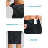 imageTHE GYM PEOPLE Womens High Waist Tummy Control Pencil Skirts Stretchy Bodycon Midi Skirt Below Knee with Back SlitFaux Leather Coated