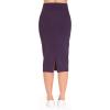 imageTHE GYM PEOPLE Womens High Waist Tummy Control Pencil Skirts Stretchy Bodycon Midi Skirt Below Knee with Back SlitGrape Purple