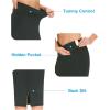 imageTHE GYM PEOPLE Womens High Waist Tummy Control Pencil Skirts Stretchy Bodycon Midi Skirt Below Knee with Back SlitGrey