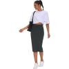 imageTHE GYM PEOPLE Womens High Waist Tummy Control Pencil Skirts Stretchy Bodycon Midi Skirt Below Knee with Back SlitGrey