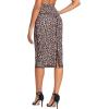 imageTHE GYM PEOPLE Womens High Waist Tummy Control Pencil Skirts Stretchy Bodycon Midi Skirt Below Knee with Back SlitLeopard