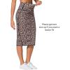 imageTHE GYM PEOPLE Womens High Waist Tummy Control Pencil Skirts Stretchy Bodycon Midi Skirt Below Knee with Back SlitLeopard