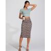 imageTHE GYM PEOPLE Womens High Waist Tummy Control Pencil Skirts Stretchy Bodycon Midi Skirt Below Knee with Back SlitLeopard