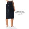 imageTHE GYM PEOPLE Womens High Waist Tummy Control Pencil Skirts Stretchy Bodycon Midi Skirt Below Knee with Back SlitLight Leather