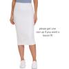 imageTHE GYM PEOPLE Womens High Waist Tummy Control Pencil Skirts Stretchy Bodycon Midi Skirt Below Knee with Back SlitWhite