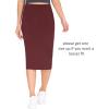imageTHE GYM PEOPLE Womens High Waist Tummy Control Pencil Skirts Stretchy Bodycon Midi Skirt Below Knee with Back SlitWine Red