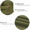 imageTHE GYM PEOPLE Womens Hoodies Half Zip Long Sleeve Fleece Crop Pullover Sweatshirts with Pockets Thumb HoleArmy Green