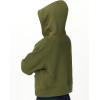 imageTHE GYM PEOPLE Womens Hoodies Half Zip Long Sleeve Fleece Crop Pullover Sweatshirts with Pockets Thumb HoleArmy Green