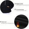 imageTHE GYM PEOPLE Womens Hoodies Half Zip Long Sleeve Fleece Crop Pullover Sweatshirts with Pockets Thumb HoleBlack