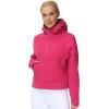 imageTHE GYM PEOPLE Womens Hoodies Half Zip Long Sleeve Fleece Crop Pullover Sweatshirts with Pockets Thumb HoleBright Pink