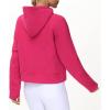 imageTHE GYM PEOPLE Womens Hoodies Half Zip Long Sleeve Fleece Crop Pullover Sweatshirts with Pockets Thumb HoleBright Pink