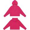 imageTHE GYM PEOPLE Womens Hoodies Half Zip Long Sleeve Fleece Crop Pullover Sweatshirts with Pockets Thumb HoleBright Pink
