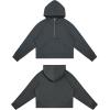 imageTHE GYM PEOPLE Womens Hoodies Half Zip Long Sleeve Fleece Crop Pullover Sweatshirts with Pockets Thumb HoleDark Grey