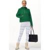 imageTHE GYM PEOPLE Womens Hoodies Half Zip Long Sleeve Fleece Crop Pullover Sweatshirts with Pockets Thumb HoleGreen