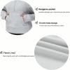 imageTHE GYM PEOPLE Womens Hoodies Half Zip Long Sleeve Fleece Crop Pullover Sweatshirts with Pockets Thumb HoleGrey