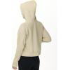 imageTHE GYM PEOPLE Womens Hoodies Half Zip Long Sleeve Fleece Crop Pullover Sweatshirts with Pockets Thumb HoleKhaki
