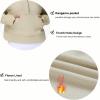 imageTHE GYM PEOPLE Womens Hoodies Half Zip Long Sleeve Fleece Crop Pullover Sweatshirts with Pockets Thumb HoleKhaki