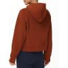 imageTHE GYM PEOPLE Womens Hoodies Half Zip Long Sleeve Fleece Crop Pullover Sweatshirts with Pockets Thumb HoleMaroon