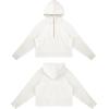 imageTHE GYM PEOPLE Womens Hoodies Half Zip Long Sleeve Fleece Crop Pullover Sweatshirts with Pockets Thumb HoleOffwhite
