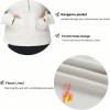 imageTHE GYM PEOPLE Womens Hoodies Half Zip Long Sleeve Fleece Crop Pullover Sweatshirts with Pockets Thumb HoleOffwhite