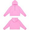 imageTHE GYM PEOPLE Womens Hoodies Half Zip Long Sleeve Fleece Crop Pullover Sweatshirts with Pockets Thumb HolePink