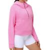 imageTHE GYM PEOPLE Womens Hoodies Half Zip Long Sleeve Fleece Crop Pullover Sweatshirts with Pockets Thumb HolePink
