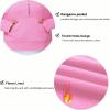 imageTHE GYM PEOPLE Womens Hoodies Half Zip Long Sleeve Fleece Crop Pullover Sweatshirts with Pockets Thumb HolePink